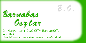 barnabas oszlar business card